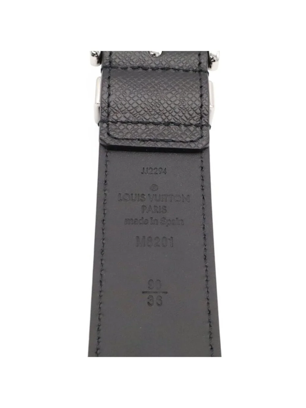 Louis Vuitton Taiga Belt Pont Neuf 35 Noir Black Silver 90